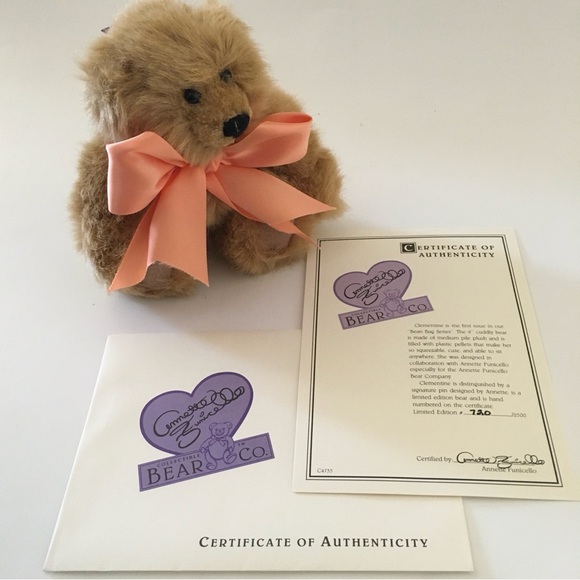 Annette Funicello Collectible Bear Clementine Limited Edition Authenticity Cert - Picture 2 of 8